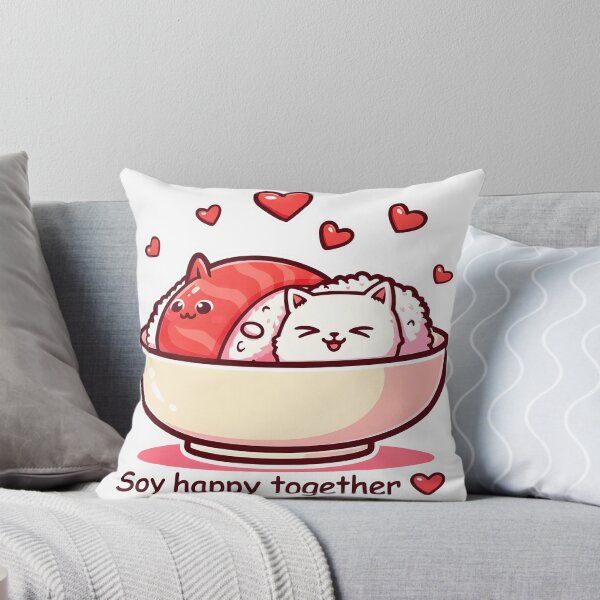 Item preview, Sushi Cat Soy happy together designed and sold by Uglyandcute.