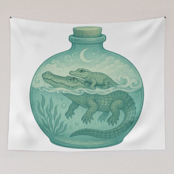 Item preview, Salt Water Crocodiles in a Terrarium designed and sold by thehaywirehoney.