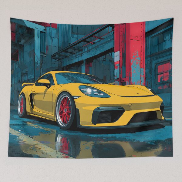 Item preview, Porsche 718 Cayman GT4 Car Lover Gift Wall Art designed and sold by AutoPopStudio.