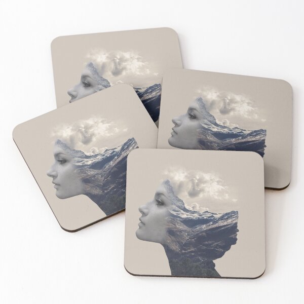 Item preview, Illustration of woman with mountain landscape in background designed and sold by Nature-View.