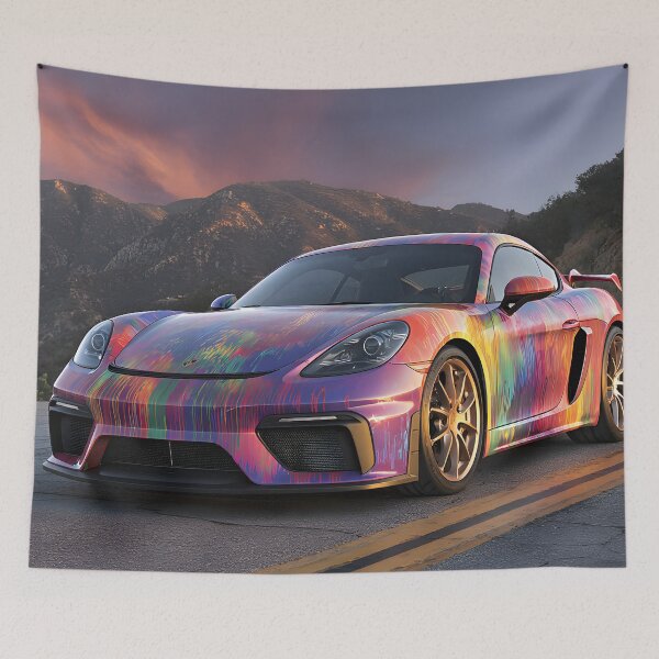 Item preview, Pop Art Painting Porsche 718 Cayman GT4 Artwork designed and sold by AutoPopStudio.