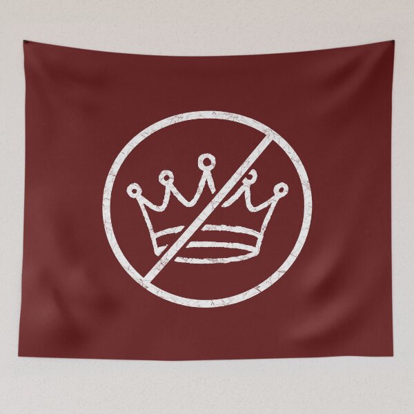 Item preview, No King in America - Simple and minimal No king icon - no crown icon | white designed and sold by ZechJohnRB.