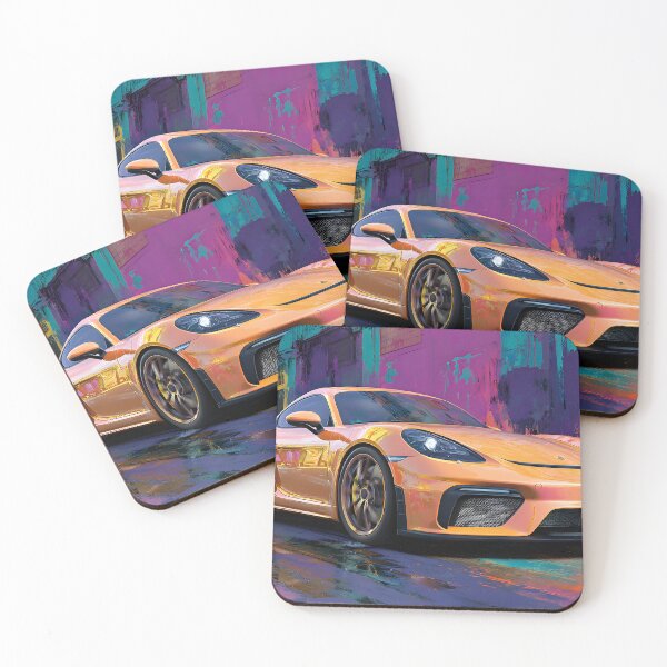 Item preview, Porsche 718 Cayman GT4 Colorful Pop Art Canvas designed and sold by AutoPopStudio.