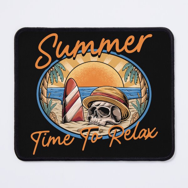 Item preview, Summer Time to Relax – Retro Beach Skull Surf Art designed and sold by Lunovity Labs.