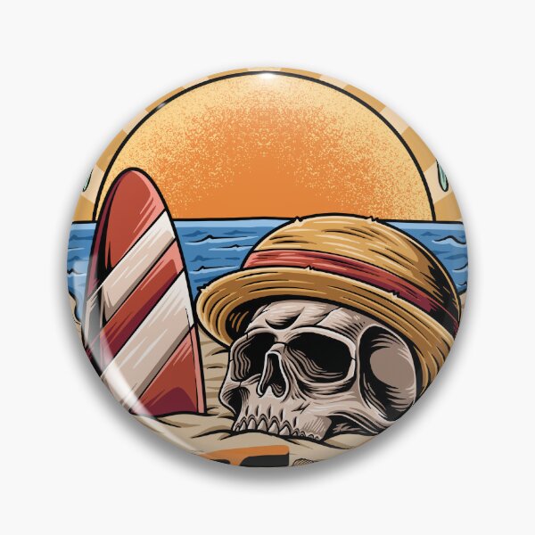 Item preview, Summer Time to Relax – Retro Beach Skull Surf Art designed and sold by Lunovity Labs.