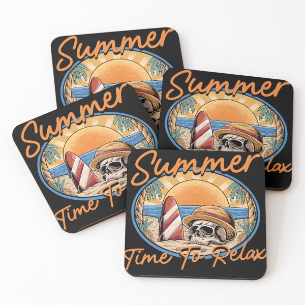 Item preview, Summer Time to Relax – Retro Beach Skull Surf Art designed and sold by Lunovity Labs.