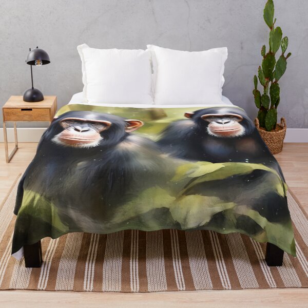Item preview, Two Chimpanzees in Forest designed and sold by CalmnessbyChoice.
