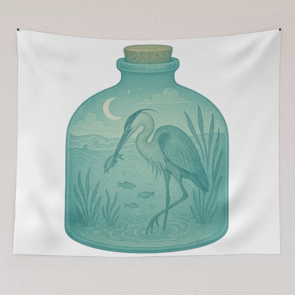 Item preview, Blue Heron in a Terrarium designed and sold by thehaywirehoney.