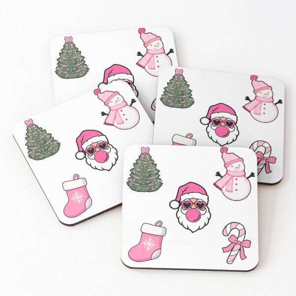 Item preview, Trendy Pink Christmas Icons designed and sold by Arte Zen.