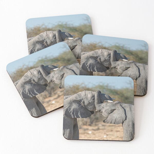 Item preview, Tusk to Tusk — Playful Sparring Between Young Elephant Bulls designed and sold by DavideAntoniani.