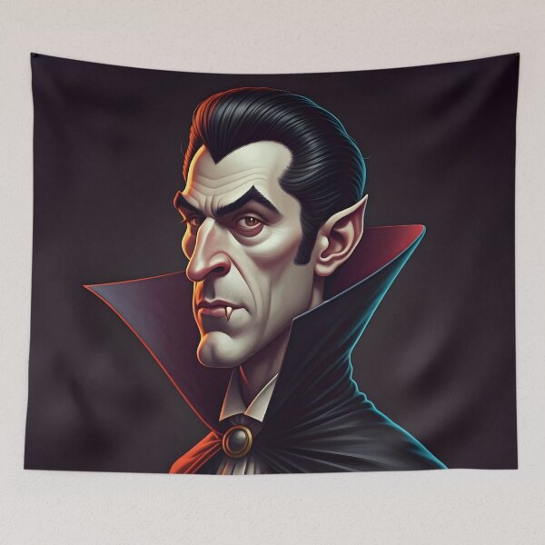 Item preview, Fangtastic Nights – The Vampire Caricature designed and sold by PawPrintedArt.