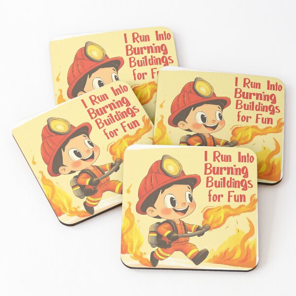 Item preview, I Run Into Burning Buildings for Fun cartoon  designed and sold by HalsandTyCustom.