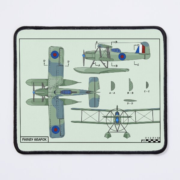 Item preview, Fairey Seafox WW2 British Biplane Floatplane Diagrams designed and sold by MilitaryMart.