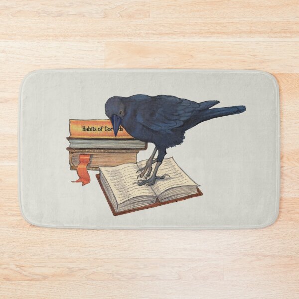 Item preview, CUERVO parado sobre LIBROS, Arte a lápiz, Pájaro negro, Córvido, Lectura designed and sold by JoyfulWhimsy.