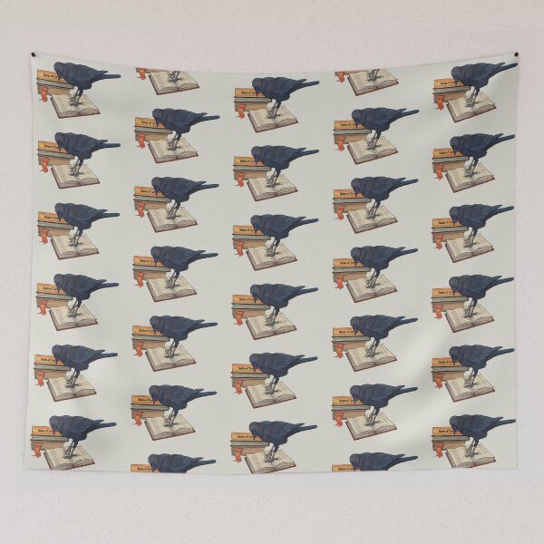 Item preview, CROW Standing on BOOKS, Pencil Art, Black Bird, Corvid, Reading designed and sold by JoyfulWhimsy.