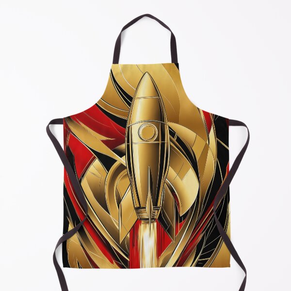 Item preview, Golden Rocket Launch Art Deco Style designed and sold by PetsArt.