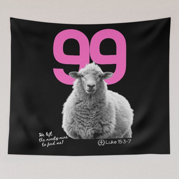 Item preview, Scripture Luke 15:3 - He Left The 99 - in Pink designed and sold by Holy Coast Threads (Formerly ChristianFlower).