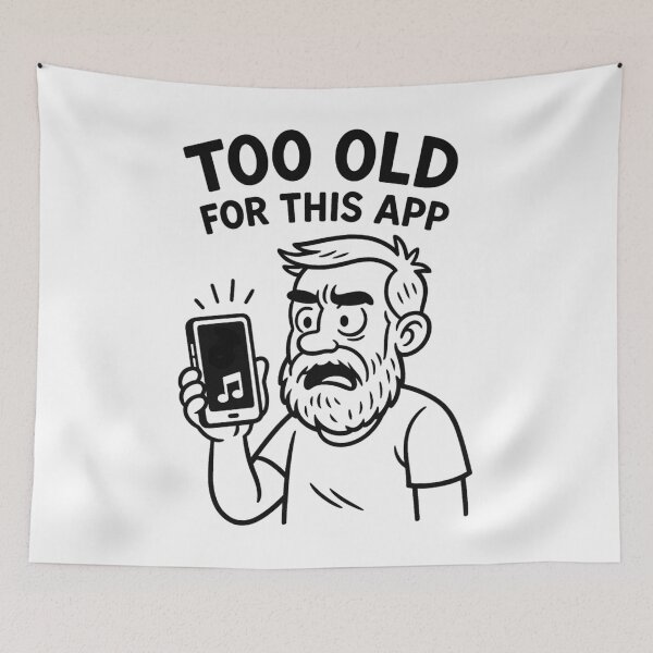Item preview, Too Old for This App – Funny Anti-TickTock designed and sold by jelonkaa.