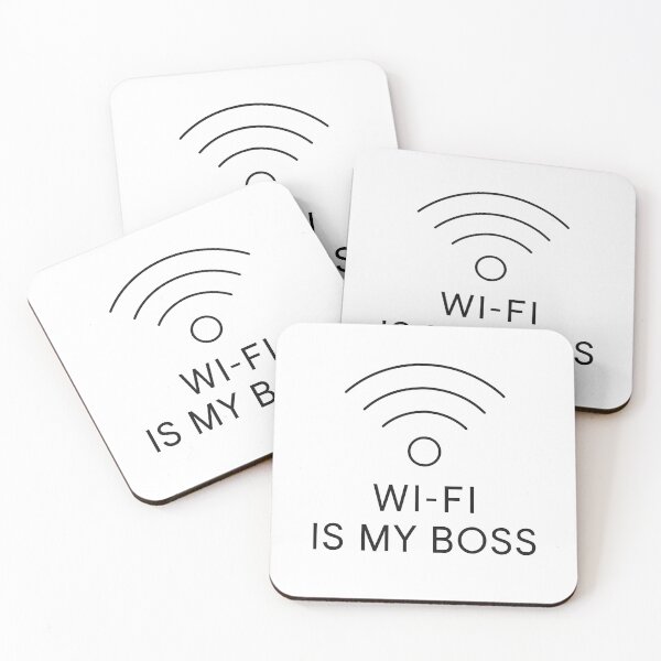 Item preview, Wi-Fi Is My Boss Minimal Line Art T-Shirt designed and sold by TeeNiverse-0000.