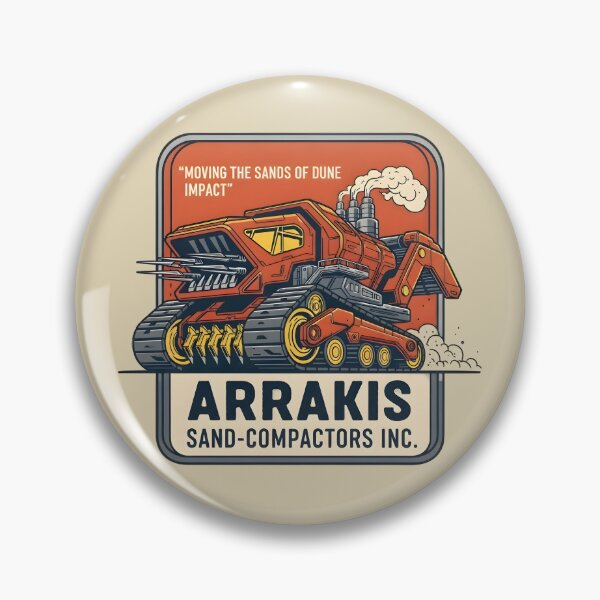Item preview, A vintage industrial logo for "Arrakis Sand-Compactors Inc.," a fictional Dune company. designed and sold by bluel_evin.