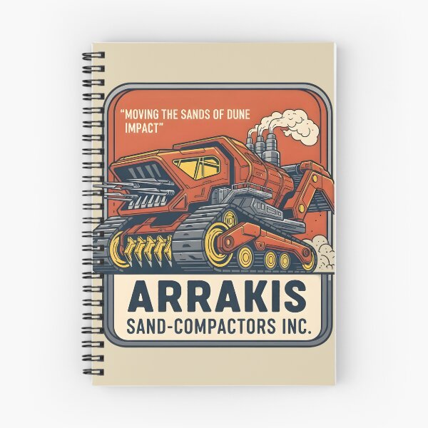 Item preview, A vintage industrial logo for "Arrakis Sand-Compactors Inc.," a fictional Dune company. designed and sold by bluel_evin.