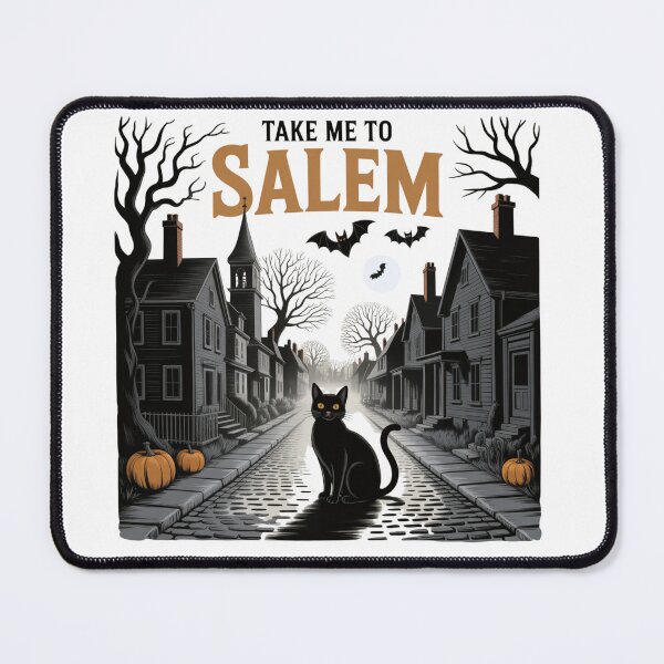 Item preview, Take Me to Salem Halloween Black Cat designed and sold by ArtLabCreations.