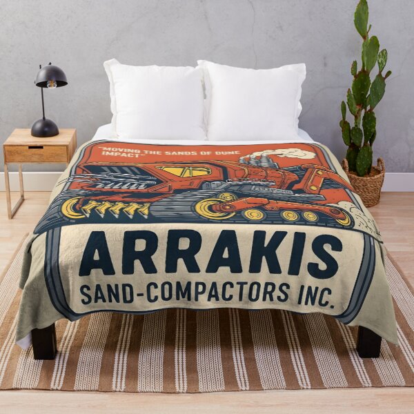 Item preview, A vintage industrial logo for "Arrakis Sand-Compactors Inc.," a fictional Dune company. designed and sold by bluel_evin.