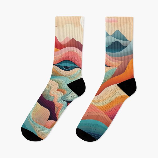 Item preview, Whispering Horizons — Abstract Surreal Face in the Mountains designed and sold by MDKey DESIGN.