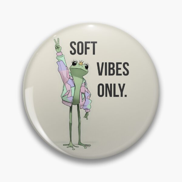 Item preview, Soft Vibes Only Frog ? Pastel Frog with Crown & Peace Sign – Kawaii Frog Queen Art, Cute Aesthetic Design for Stickers, Tees & Prints designed and sold by Siaza. K.