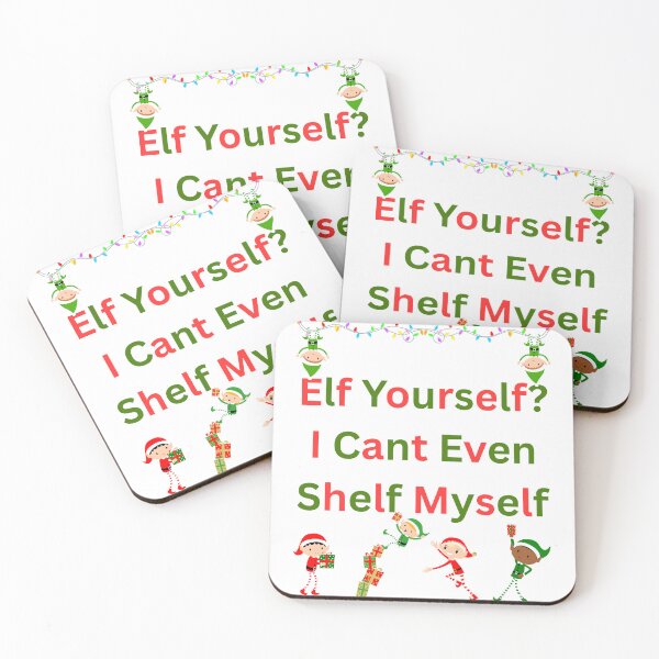 Item preview, Elf Yourself? I Can’t Even Shelf Myself – Funny Christmas Elf Humor Design designed and sold by Painted Moon by Luna Bee™.