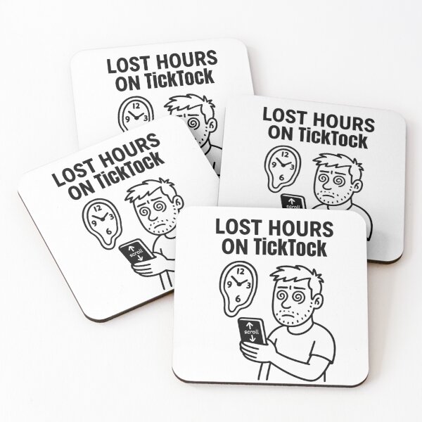 Item preview, Lost Hours on TickTock – Funny Anti TickTock Cartoon designed and sold by jelonkaa.