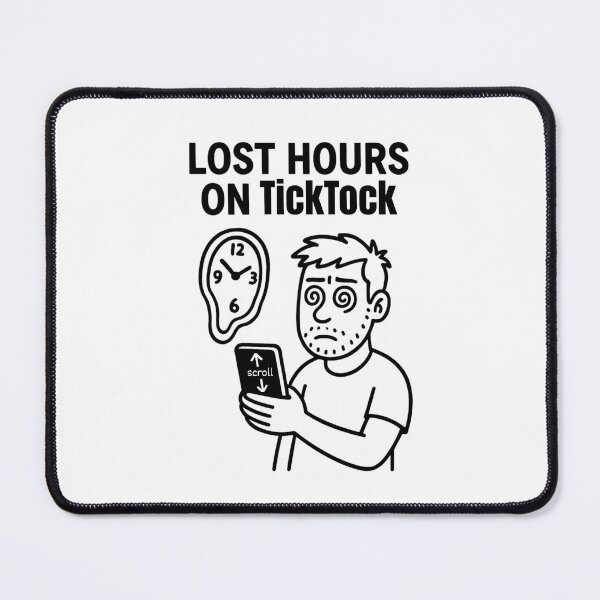 Item preview, Lost Hours on TickTock – Funny Anti TickTock Cartoon designed and sold by jelonkaa.