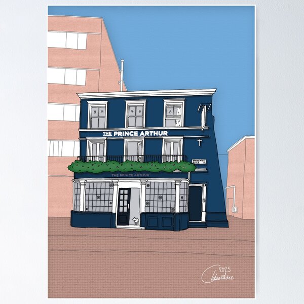 Item preview, Prince Arthur Pub Shoreditch designed and sold by MancBusyBee.