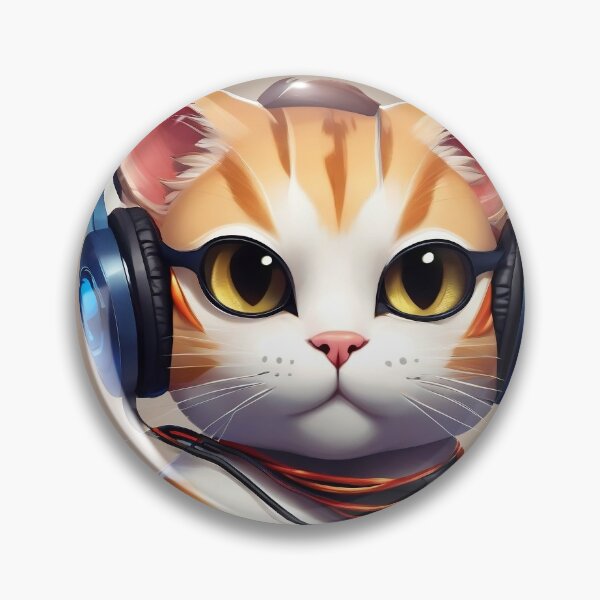 Item preview, Gamer Cat with Headphones – Ready to Play designed and sold by PetMoodStudio.