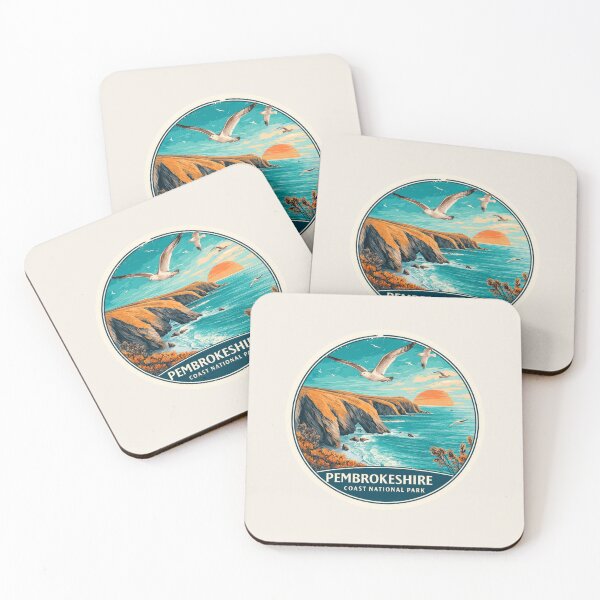 Item preview, Pembrokeshire Coast National Park Wales Vintage Travel Sticker Retro Cliffs & Sea designed and sold by Blurbean.