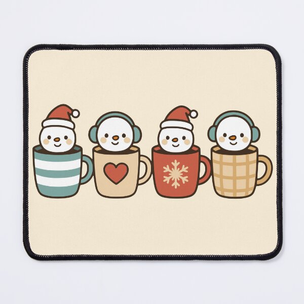 Item preview, Festive Marshmallow Mugs — Cute Holiday Drink Characters designed and sold by PrintSmithArt.