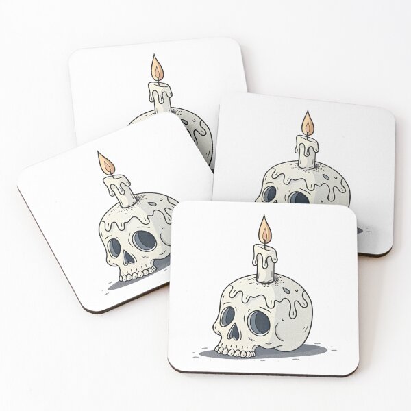 Item preview, Cute Skull Candle Holder Halloween Art designed and sold by Kindly Dead.