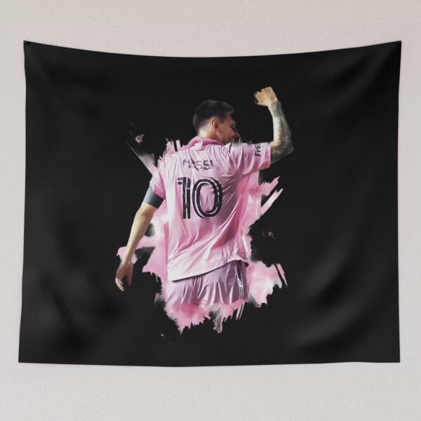 Item preview, Messi Inter Miami Celebration Art – Football Legend in Pink Jersey designed and sold by robyclub.