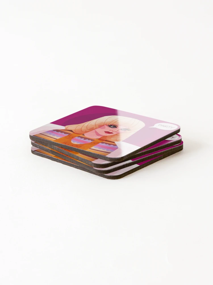 Thumbnail 4 of 5, Coasters (Set of 4), Party. designed and sold by RikDrawsThings.