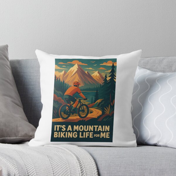 Item preview, It’s a Mountain Biking Life for Me – Retro Trail Rider Art designed and sold by RogueSymmetry.