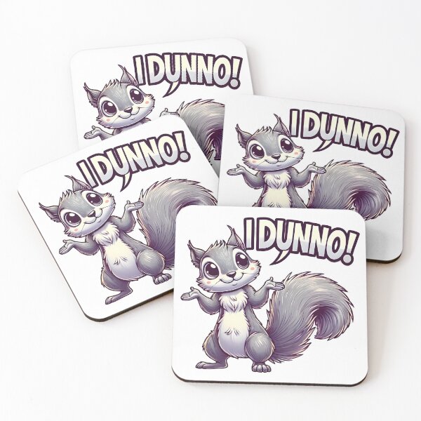Item preview, Quirky Cartoon Squirrel Saying "I Dunno!". designed and sold by The-T-In-Retro.