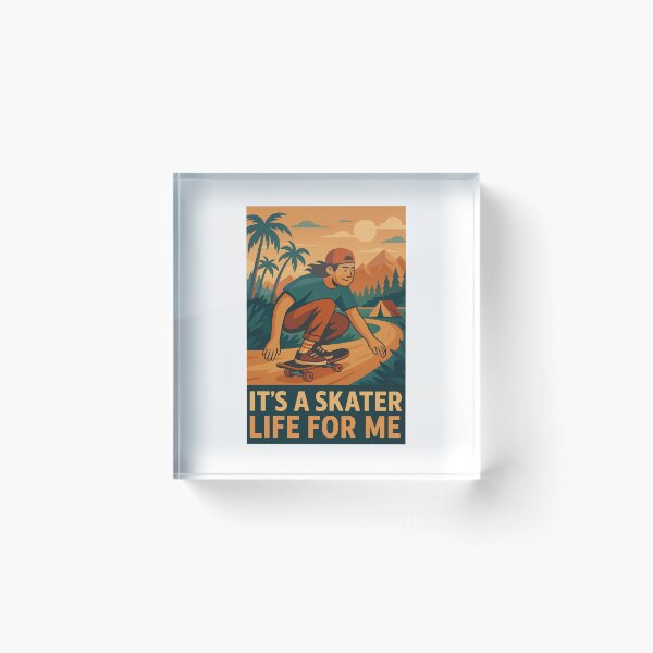 Item preview, It’s a Skater Life for Me – Retro Skateboarding Art designed and sold by RogueSymmetry.