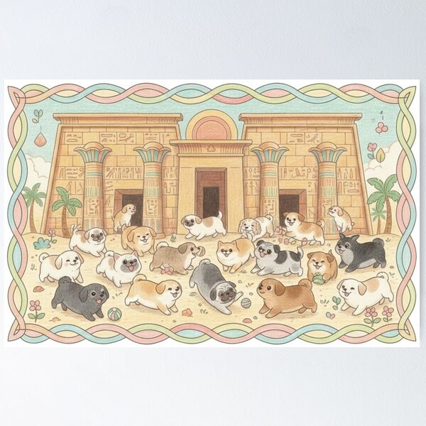 Item preview, Doggies in Ancient Egypt designed and sold by Yooby Original.