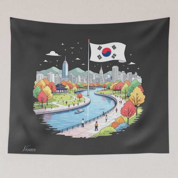 Item preview, Yeouido Park Seoul Korea – 3D Cute Minimal Sketch ,  designed and sold by PaintMeWorld.