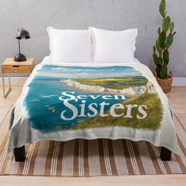 Item preview, Seven Sisters England Vintage Travel Sticker Retro White Cliffs & Seaside Landscape designed and sold by Blurbean.