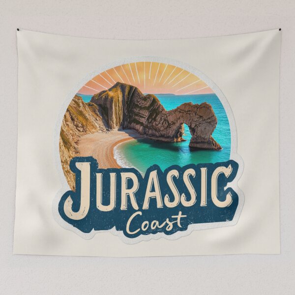 Item preview, Jurassic Coast England Vintage Travel Sticker Retro Sea Arch & Beach Design designed and sold by Blurbean.