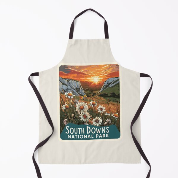 Item preview, South Downs National Park England Vintage Travel Sticker Retro Sunset & Chalk Hills designed and sold by Blurbean.