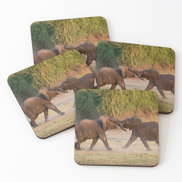 Item preview, Dust & Tusk Play — Young Elephants Spar at the Water’s Edge designed and sold by DavideAntoniani.