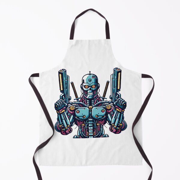 Item preview, Pixel Art Cybernetic Warrior with Dual Guns. designed and sold by The-T-In-Retro.