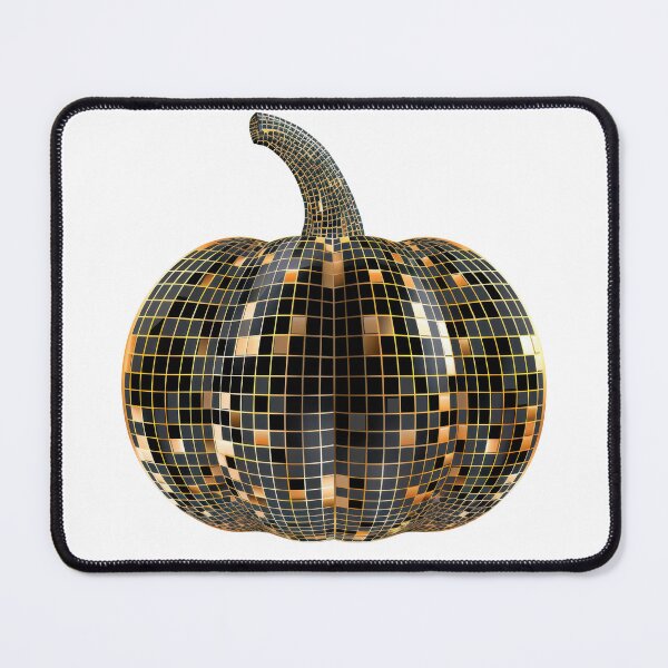 Item preview, Disco Ball Pumpkin | Glam Halloween Aesthetic in Gold and Black designed and sold by VilnaArtPrints.